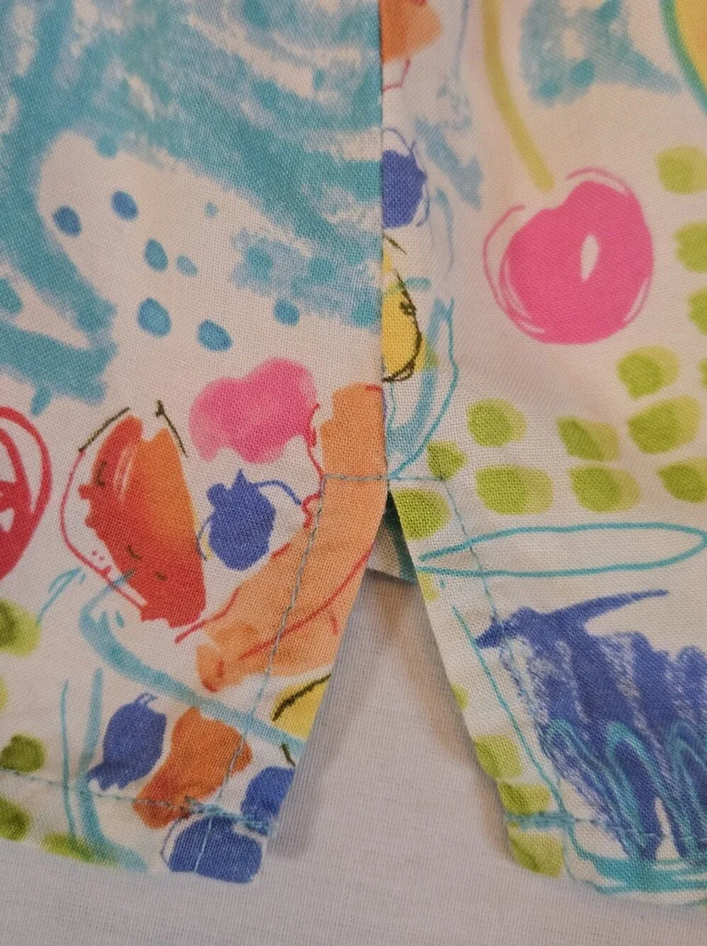 Vintage 90s Sleeveless Button-Front Top with Citrus Print - Picture 7 of 12